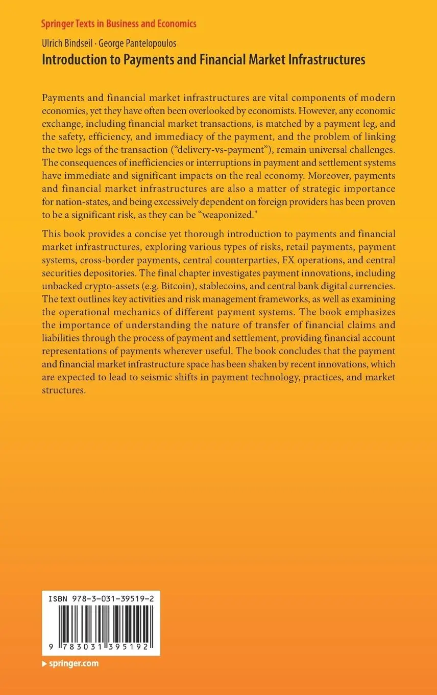 Rückseite: 9783031395192 | Introduction to Payments and Financial Market Infrastructures | Buch