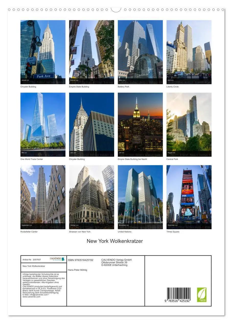 Bild: 9783516425192 | New York Wolkenkratzer (hochwertiger Premium Wandkalender 2026 DIN...