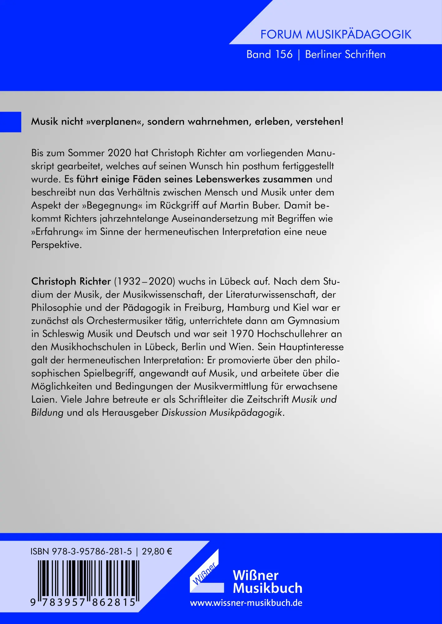 Rückseite: 9783990945292 | Alles wirkliche Leben ist Begegnung | Christoph Richter | Taschenbuch