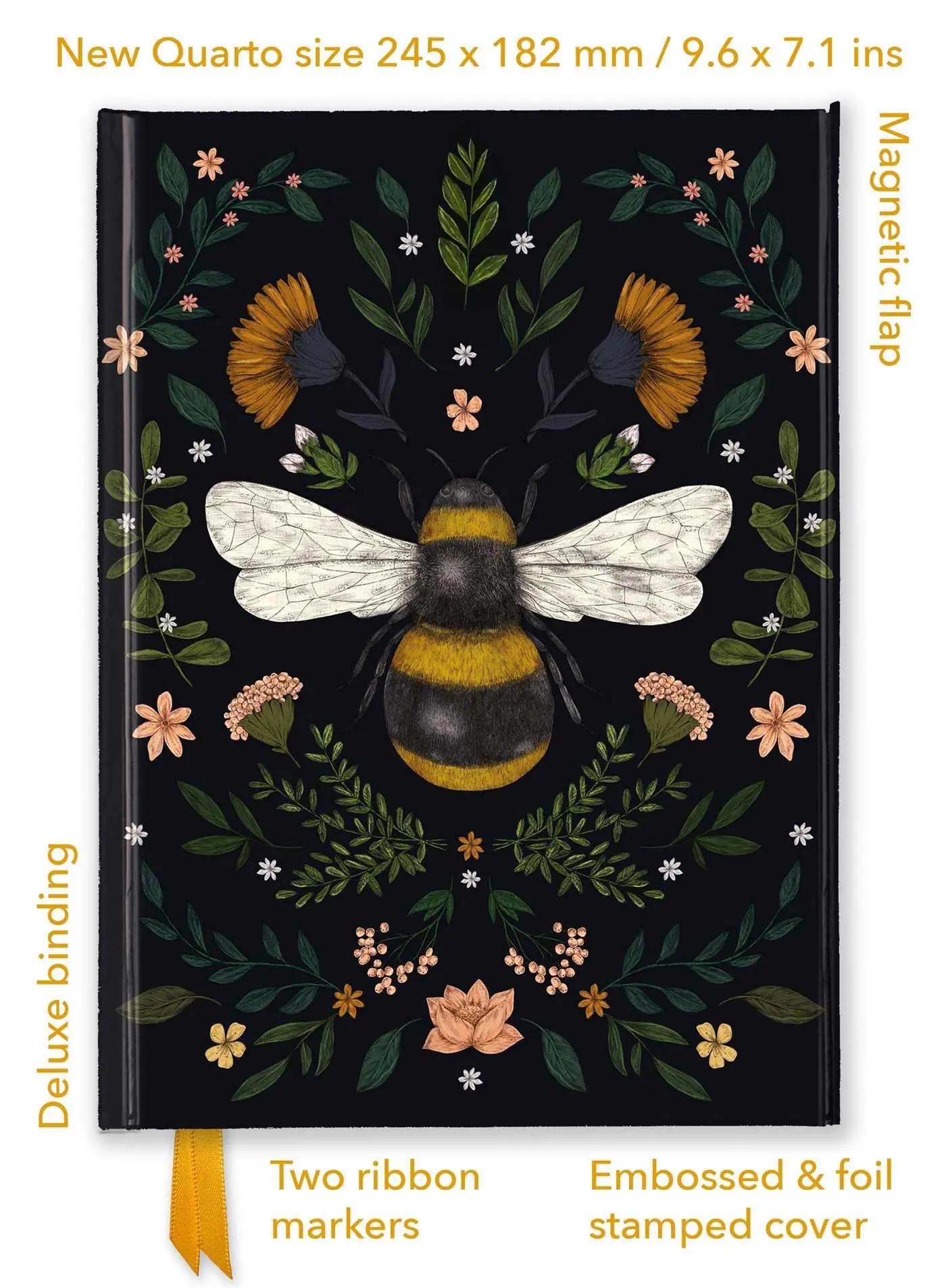 Flame Tree Publishing Jade Mosinski, Bee (Foiled Quarto Journal)