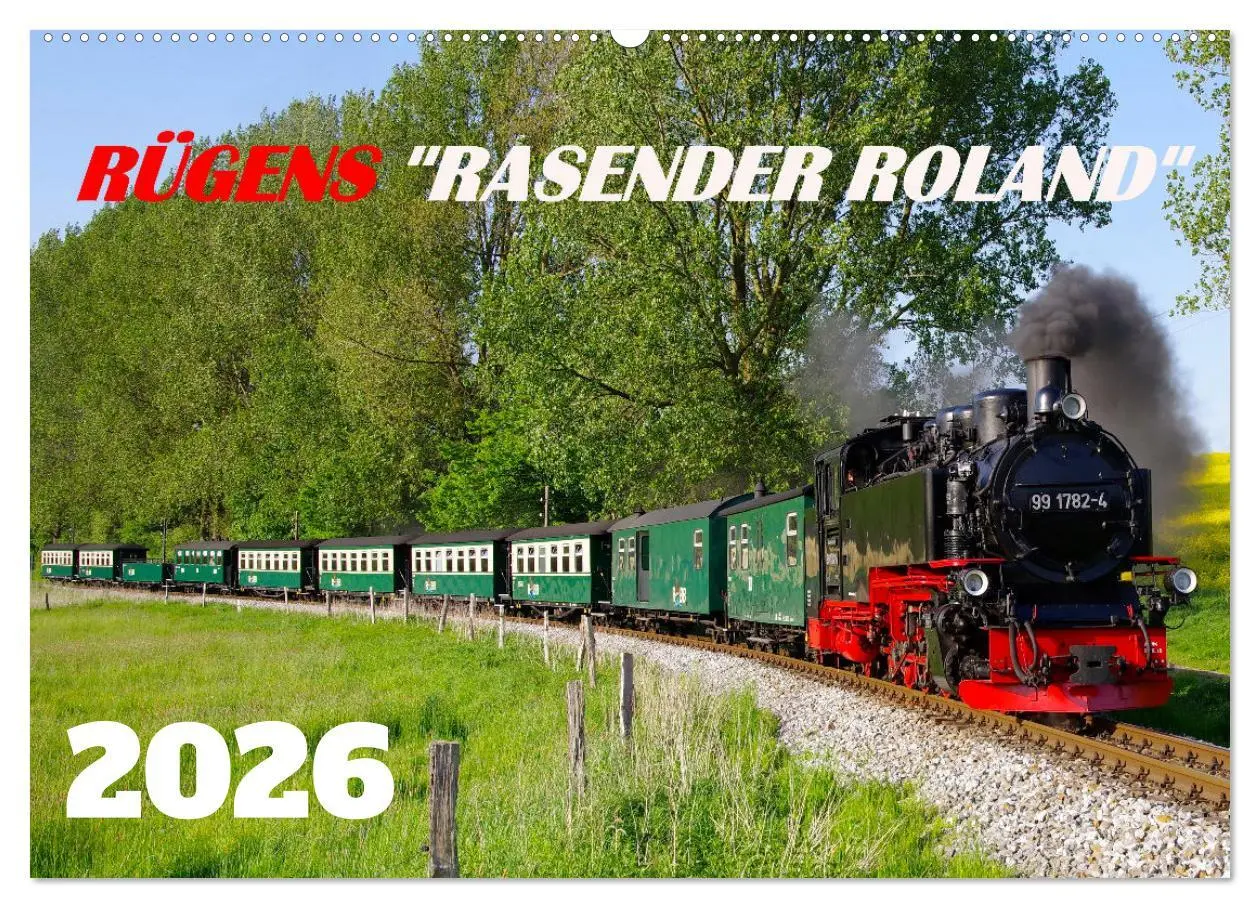 Cover: 9783457555392 | Rügens "rasender Roland" (Wandkalender 2026 DIN A2 quer), CALVENDO...