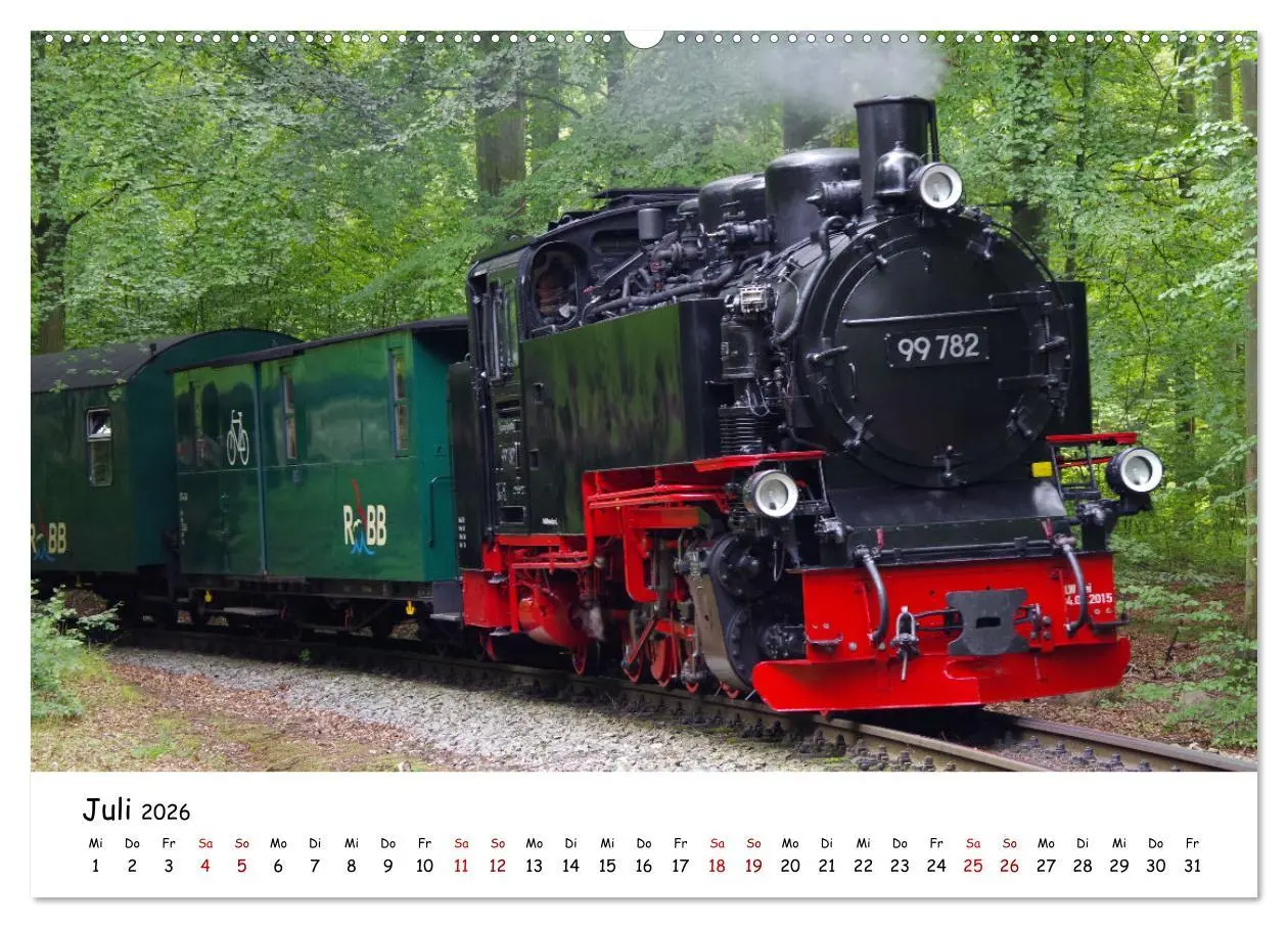 Bild: 9783457555392 | Rügens "rasender Roland" (Wandkalender 2026 DIN A2 quer), CALVENDO...