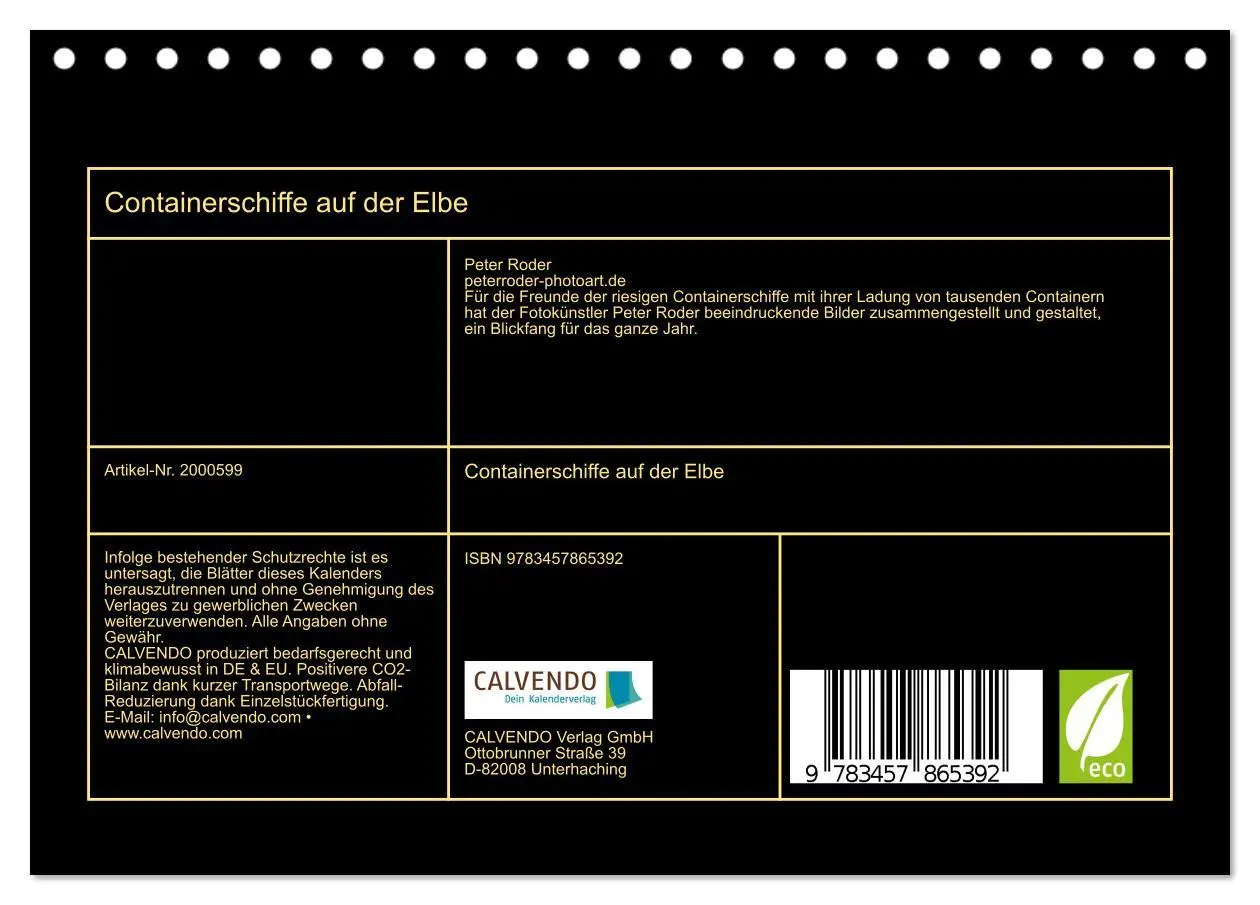 Bild: 9783457865392 | Containerschiffe auf der Elbe (Tischkalender 2026 DIN A5 quer),...