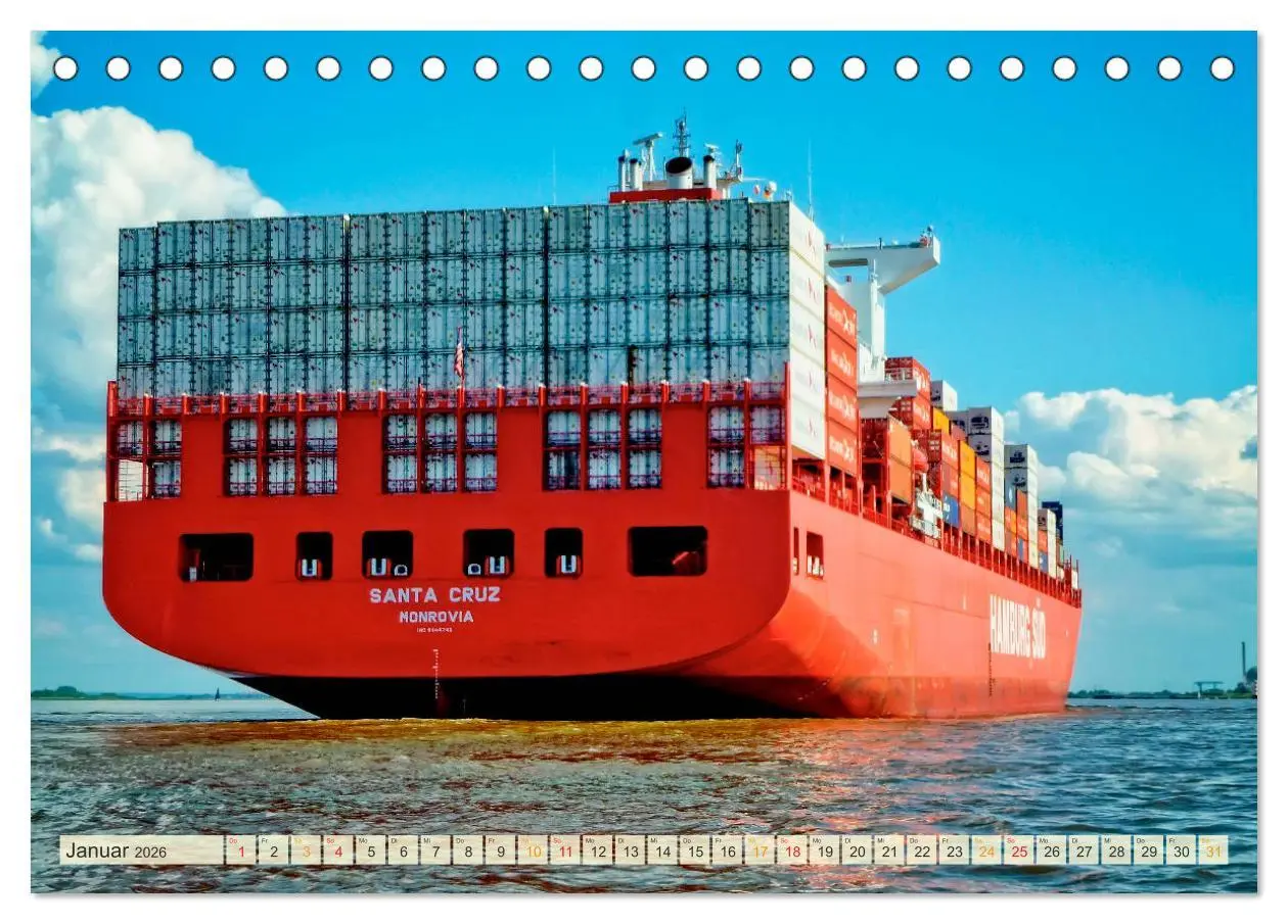 Bild: 9783457865392 | Containerschiffe auf der Elbe (Tischkalender 2026 DIN A5 quer),...