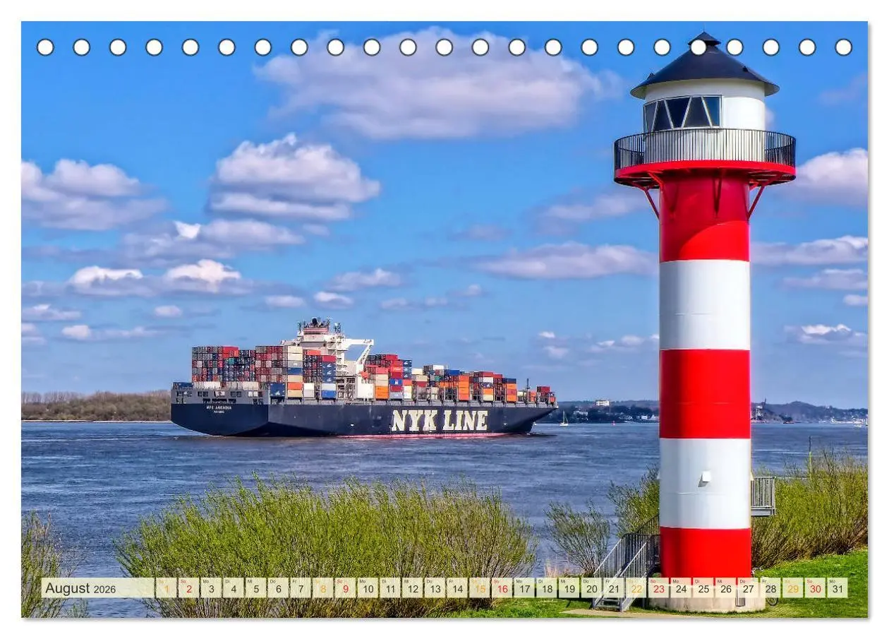 Bild: 9783457865392 | Containerschiffe auf der Elbe (Tischkalender 2026 DIN A5 quer),...