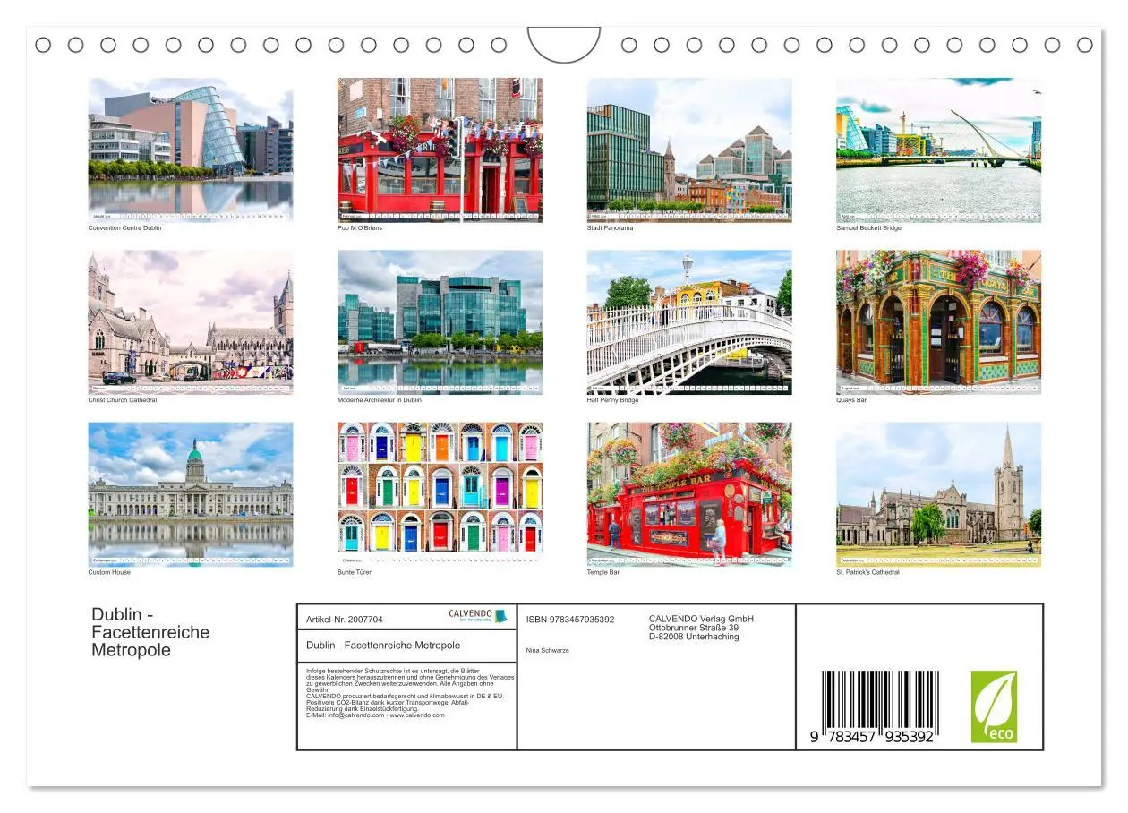 Bild: 9783457935392 | Dublin - Facettenreiche Metropole (Wandkalender 2026 DIN A4 quer),...