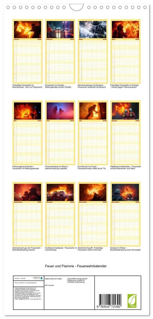 Bild: 9783516715392 | Familienplaner 2026 - Feuer und Flamme - Feuerwehrkalender mit 5...