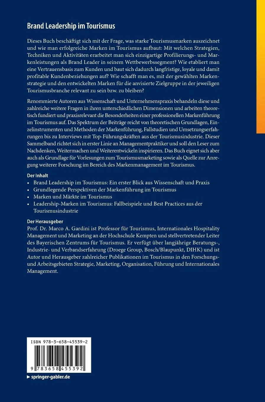 Rückseite: 9783658455392 | Brand Leadership im Tourismus | Mit starken Marken zum Erfolg | Buch