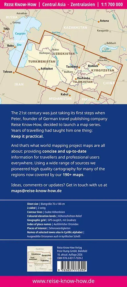 Bild: 9783831775392 | Reise Know-How Landkarte Zentralasien / Central Asia (1:1.700.000)