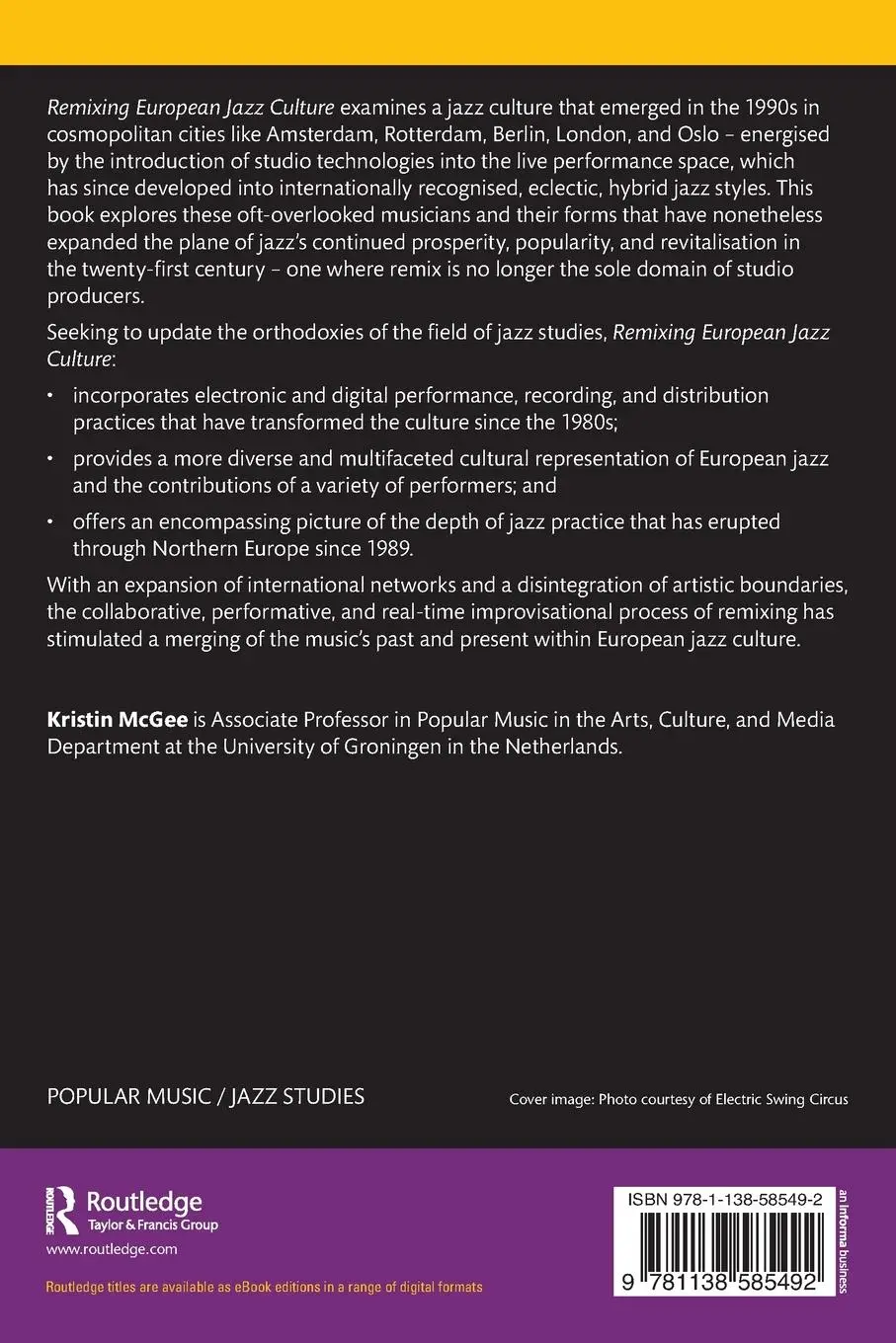 Rückseite: 9781138585492 | Remixing European Jazz Culture | Kristin Mcgee | Taschenbuch | 2019