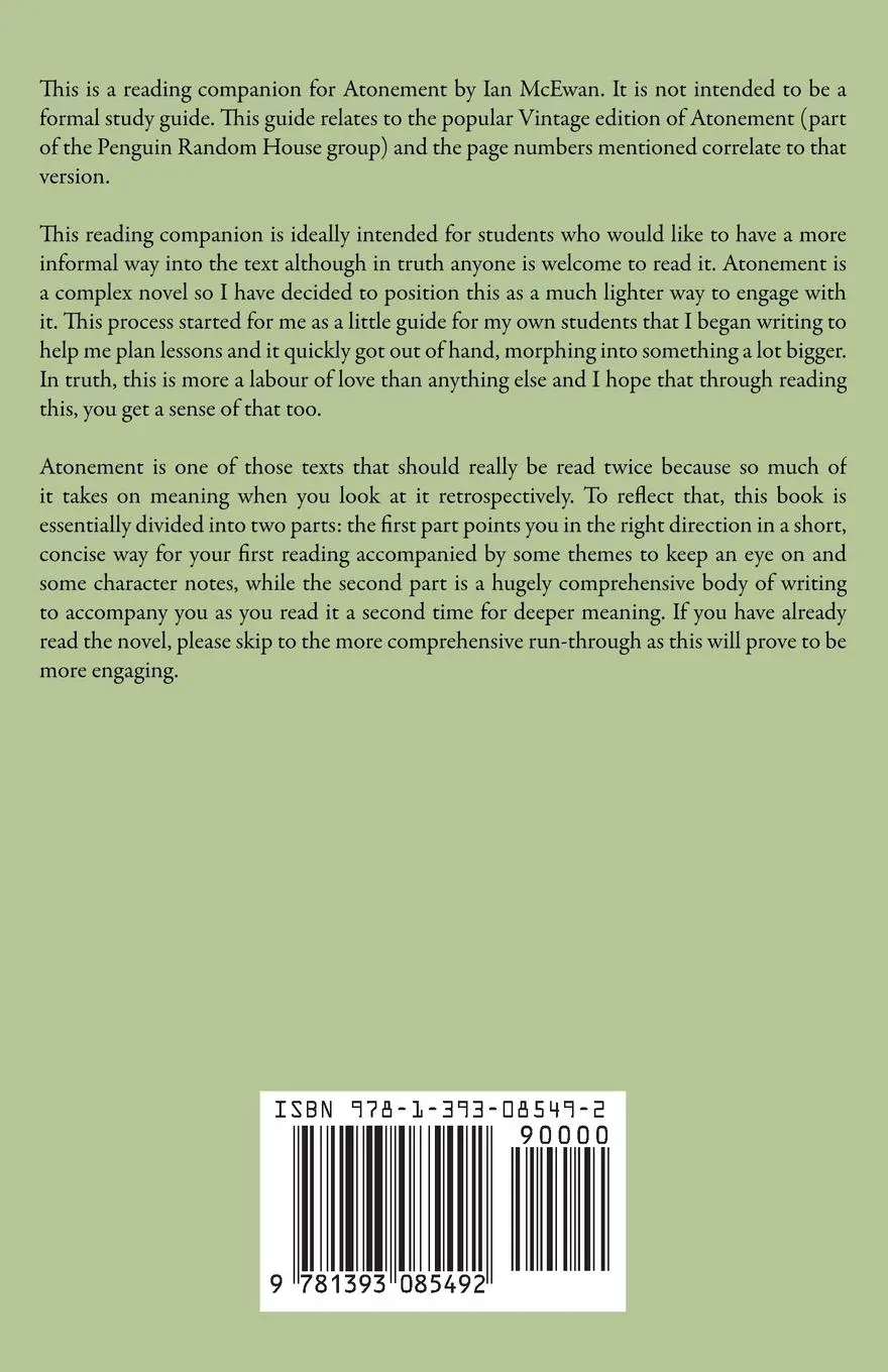 Rückseite: 9781393085492 | Life as Fiction - A Companion to Atonement by Ian McEwan | Rowe | Buch