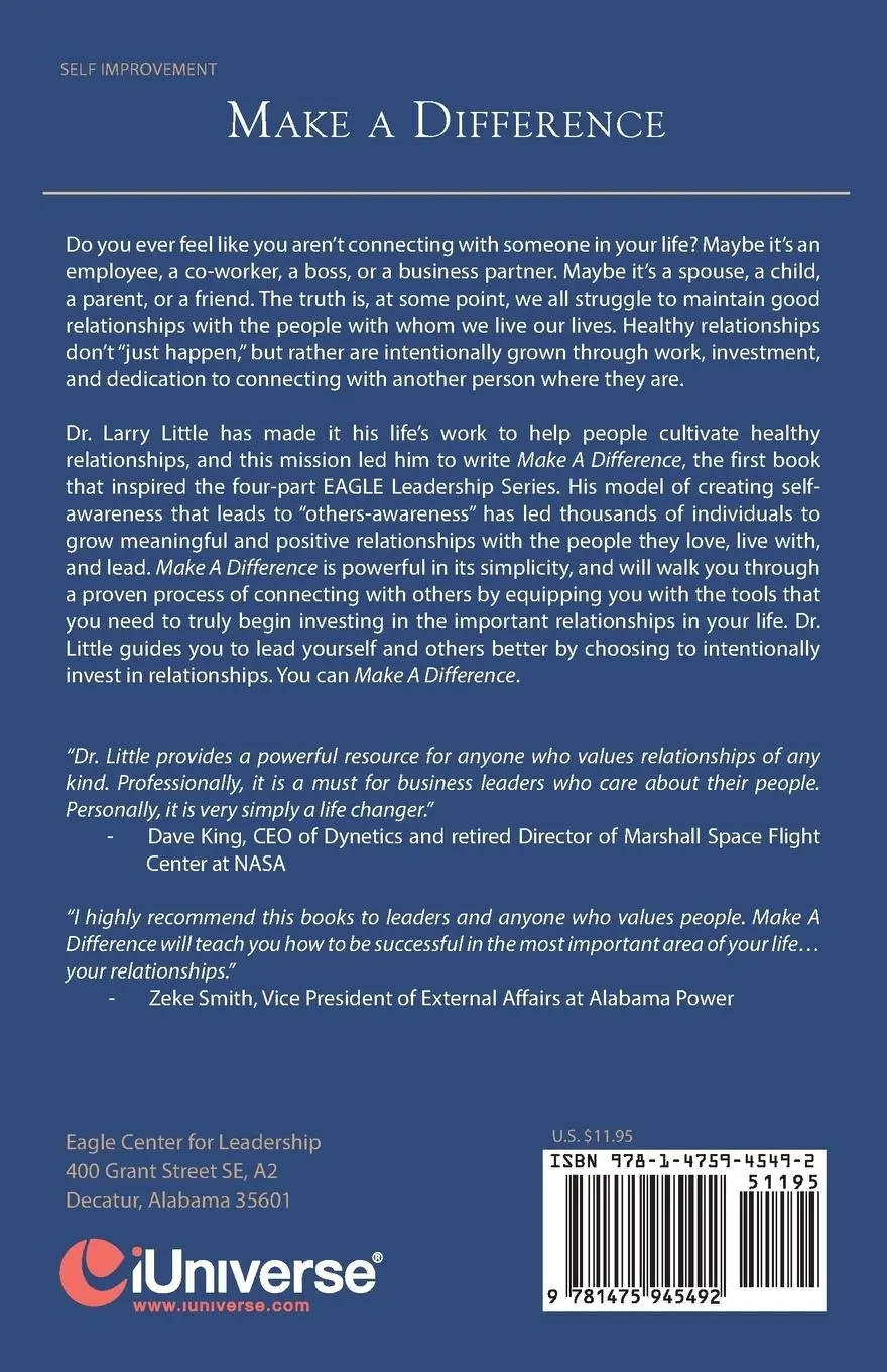 Rückseite: 9781475945492 | Make a Difference | Larry Little | Taschenbuch | Englisch | 2013
