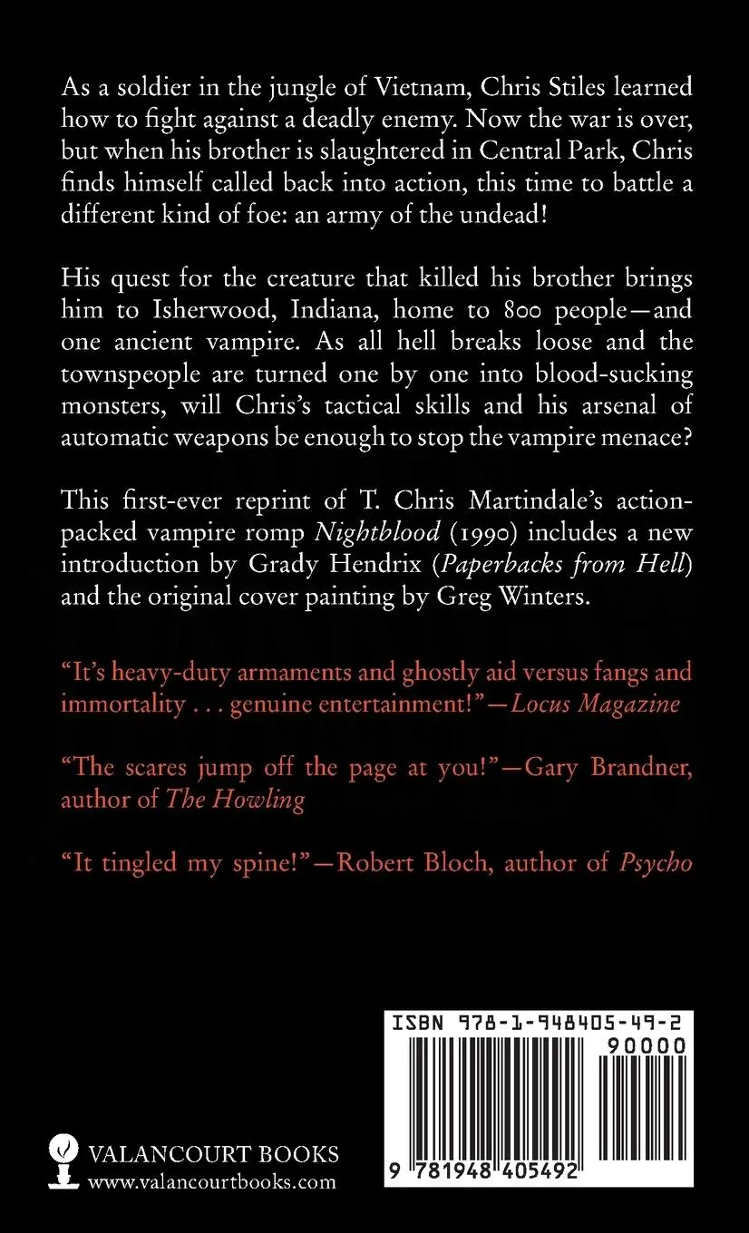 Rückseite: 9781948405492 | Nightblood (Paperbacks from Hell) | T Chris Martindale | Taschenbuch