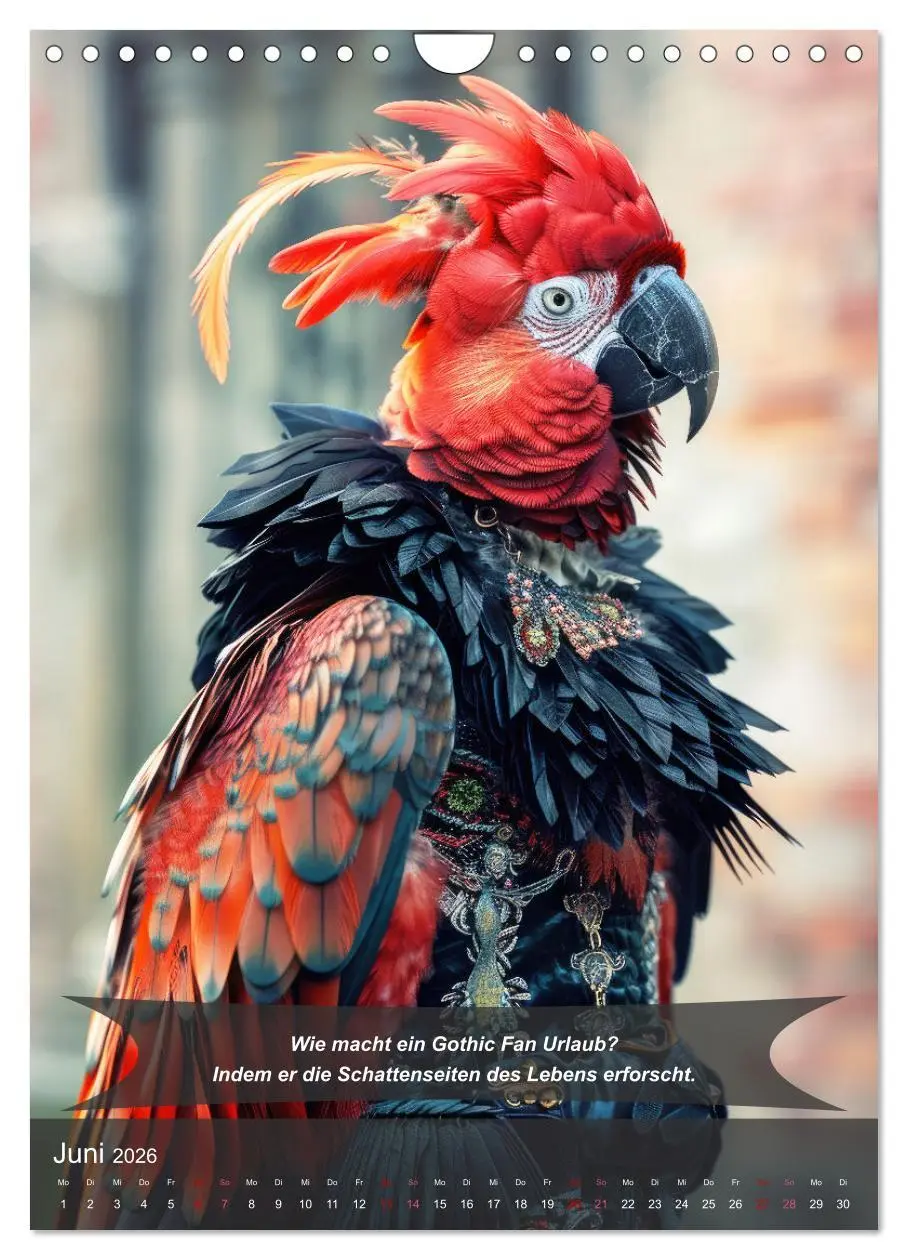 Bild: 9783516255492 | Der tierisch lustige Gothic Kalender (Wandkalender 2026 DIN A4...