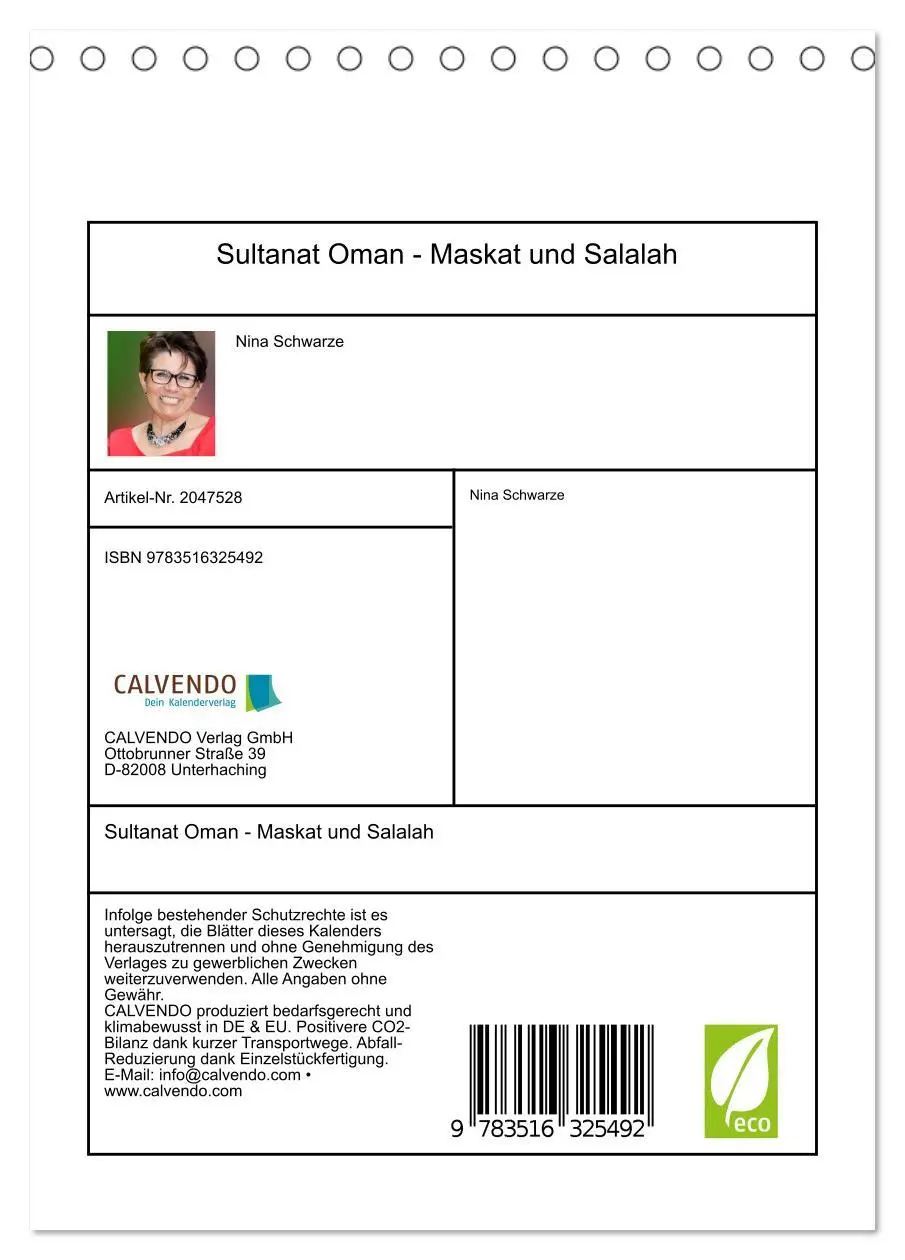 Bild: 9783516325492 | Sultanat Oman - Maskat und Salalah (Tischkalender 2026 DIN A5...