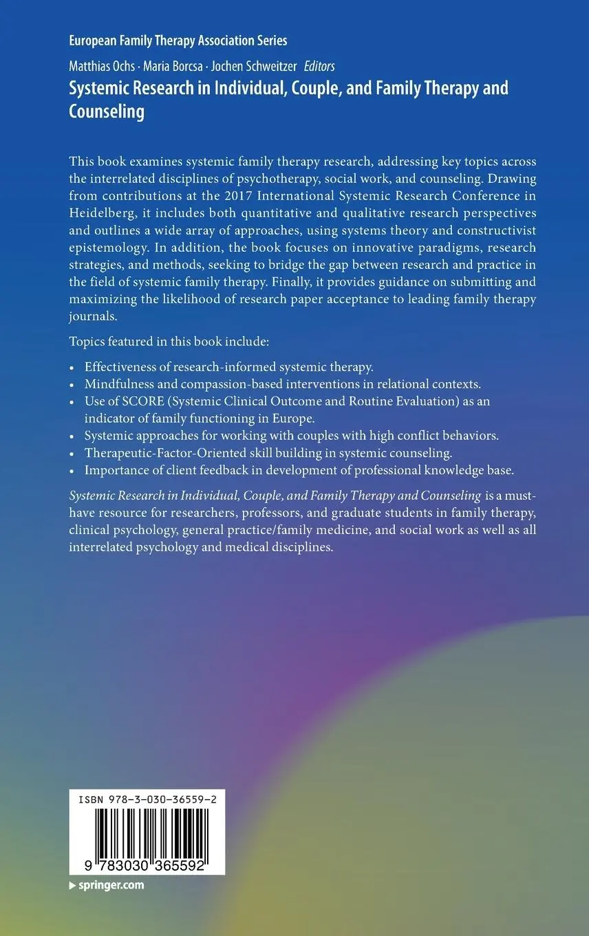 Rückseite: 9783030365592 | Systemic Research in Individual, Couple, and Family Therapy and...