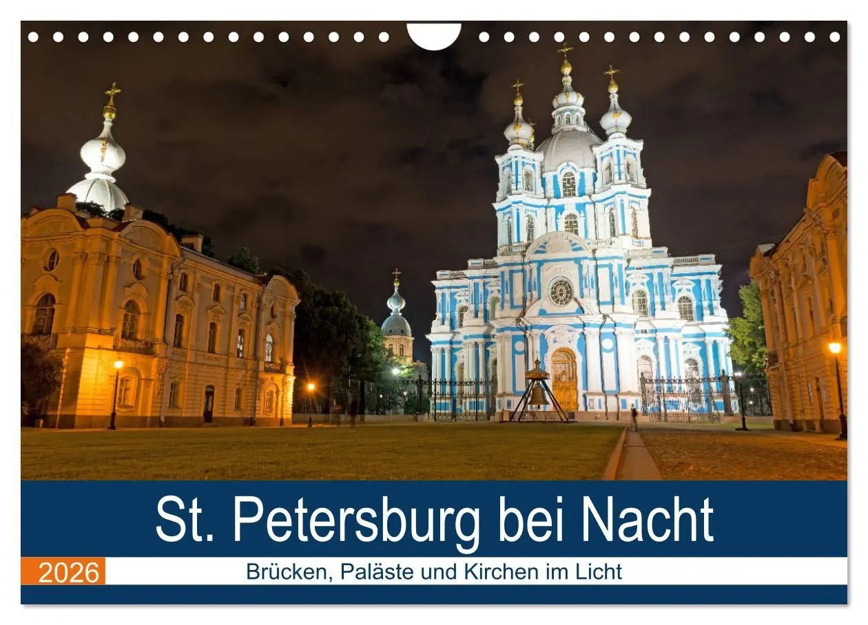 Cover: 9783457845592 | St. Petersburg bei Nacht (Wandkalender 2026 DIN A4 quer), CALVENDO...