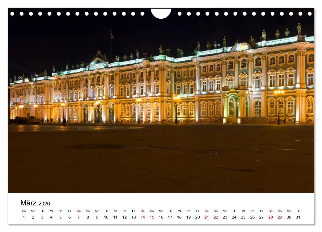 Bild: 9783457845592 | St. Petersburg bei Nacht (Wandkalender 2026 DIN A4 quer), CALVENDO...