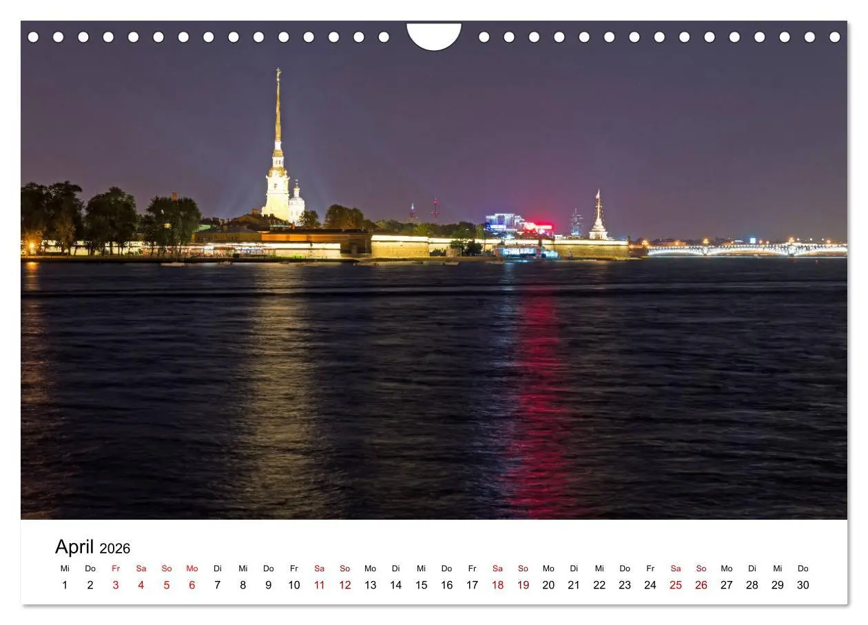 Bild: 9783457845592 | St. Petersburg bei Nacht (Wandkalender 2026 DIN A4 quer), CALVENDO...