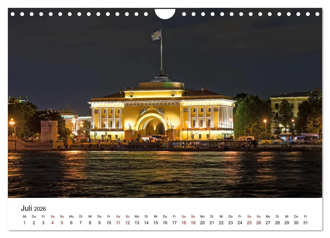 Bild: 9783457845592 | St. Petersburg bei Nacht (Wandkalender 2026 DIN A4 quer), CALVENDO...
