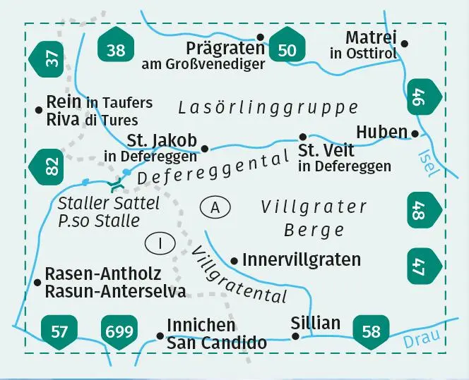 Bild: 9783991215592 | KOMPASS Wanderkarte 45 Defereggental, Villgratental,...