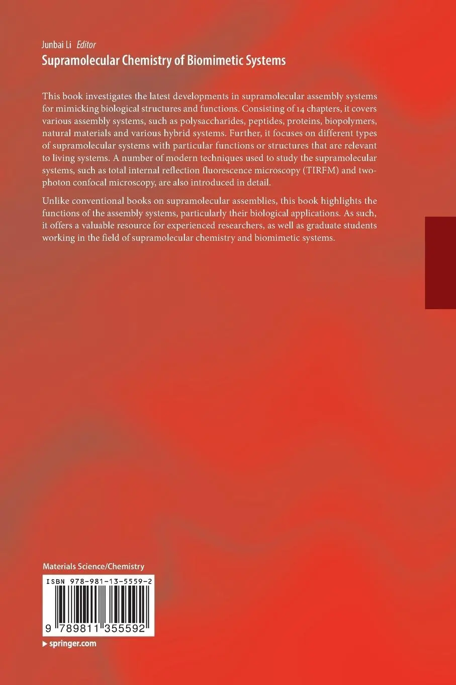Rückseite: 9789811355592 | Supramolecular Chemistry of Biomimetic Systems | Junbai Li | Buch | ix