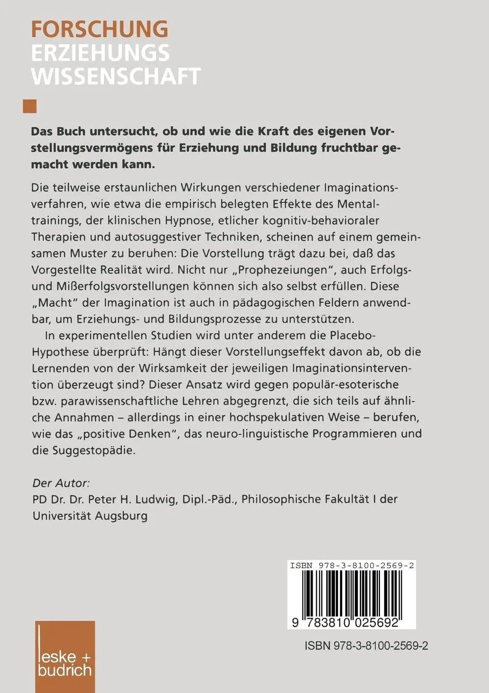 Rückseite: 9783810025692 | Imagination | Peter Ludwig | Taschenbuch | 415 S. | Deutsch | 1999