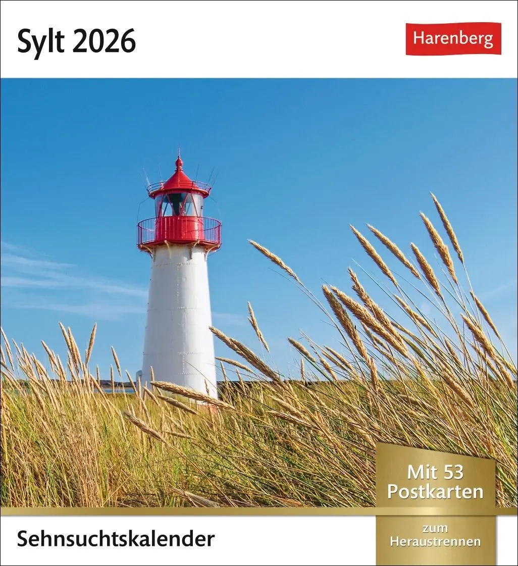 Cover: 9783840035692 | Sylt Sehnsuchtskalender 2026 - Wochenkalender mit 53 Postkarten | 2026