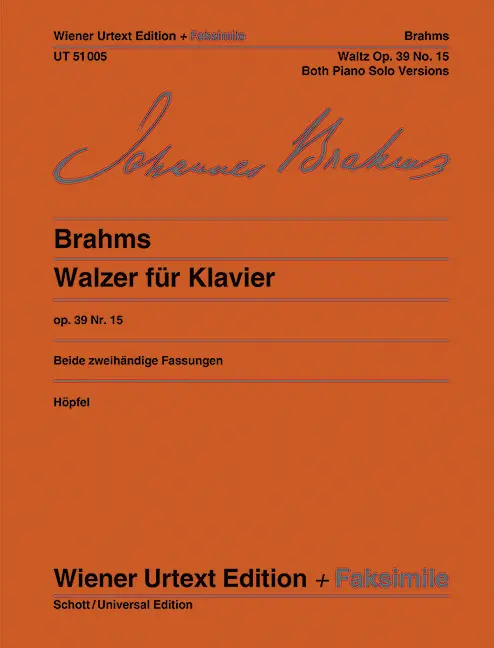 Cover: 9783850555692 | Wals 15 As Opus 39 | Johannes Brahms | Wiener Urtext Edition | Buch