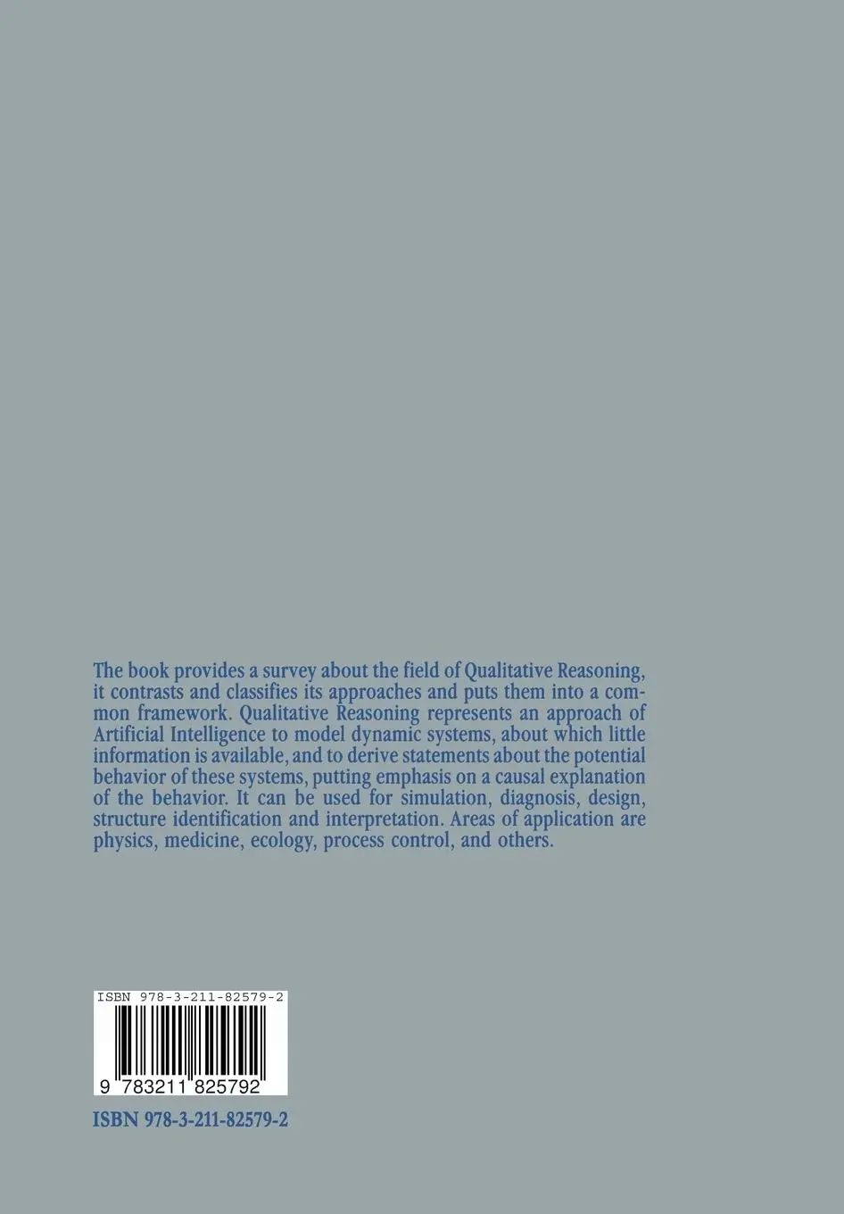 Rückseite: 9783211825792 | Qualitative Reasoning | Modeling and the Generation of Behavior | Buch