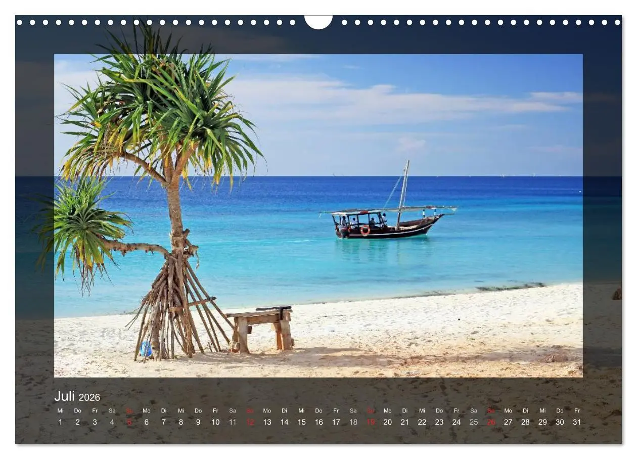 Bild: 9783516225792 | Sansibar (Wandkalender 2026 DIN A3 quer), CALVENDO Monatskalender