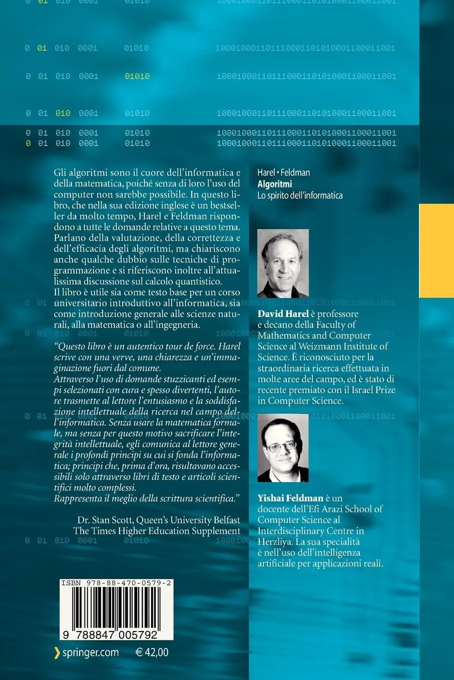 Rückseite: 9788847005792 | Algoritmi | Lo spirito dell'informatica | Yishai Feldman (u. a.)