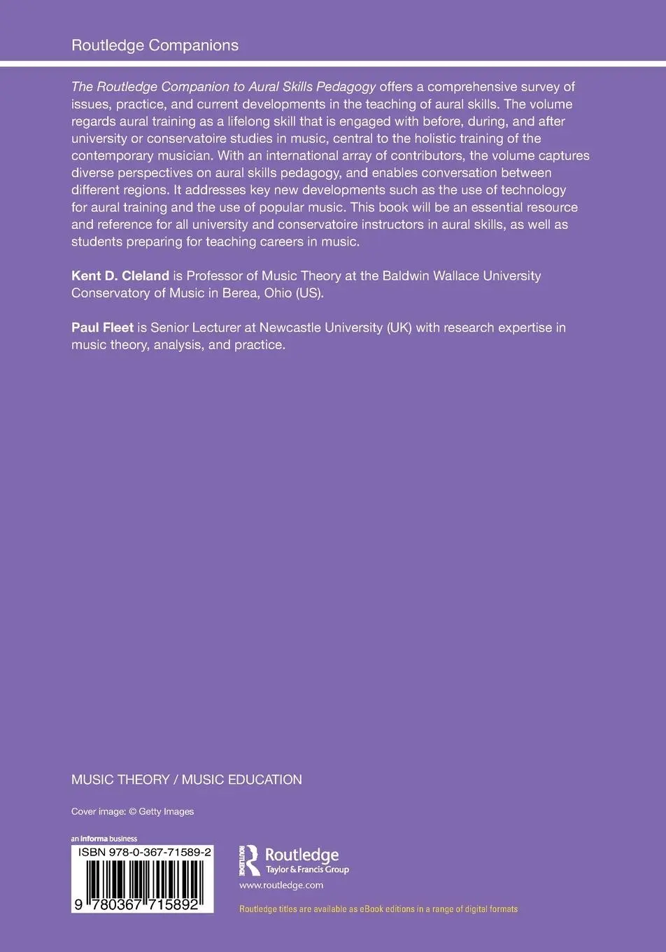 Rückseite: 9780367715892 | The Routledge Companion to Aural Skills Pedagogy | Cleland (u. a.)