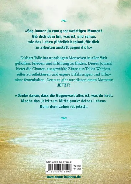 Rückseite: 9783426675892 | Jetzt! | Eckhart Tolle | Buch | 144 S. | Deutsch | 2020