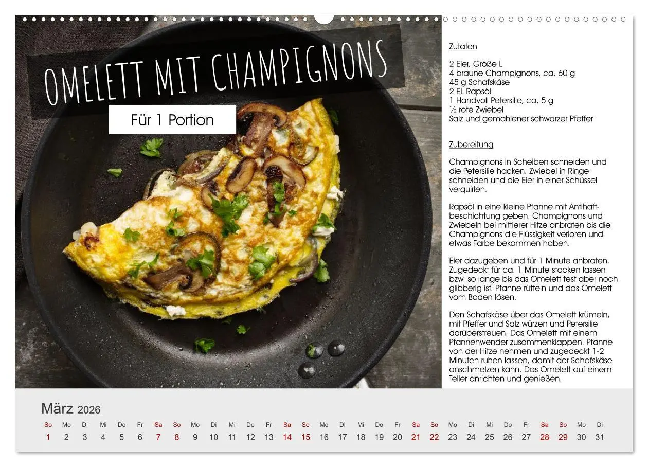 Bild: 9783457295892 | Vegetarisch - leicht und lecker (Wandkalender 2026 DIN A2 quer),...