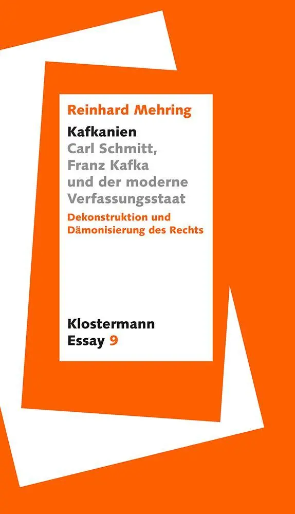 Cover: 9783465045892 | "Kafkanien". Carl Schmitt, Franz Kafka und der moderne...