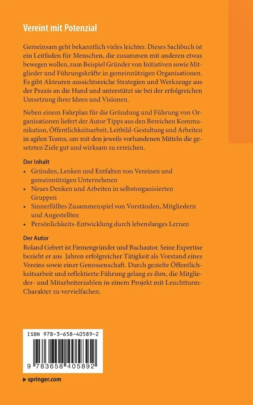Rückseite: 9783658405892 | Vereint mit Potenzial | Roland Gebert | Taschenbuch | Paperback | 2023