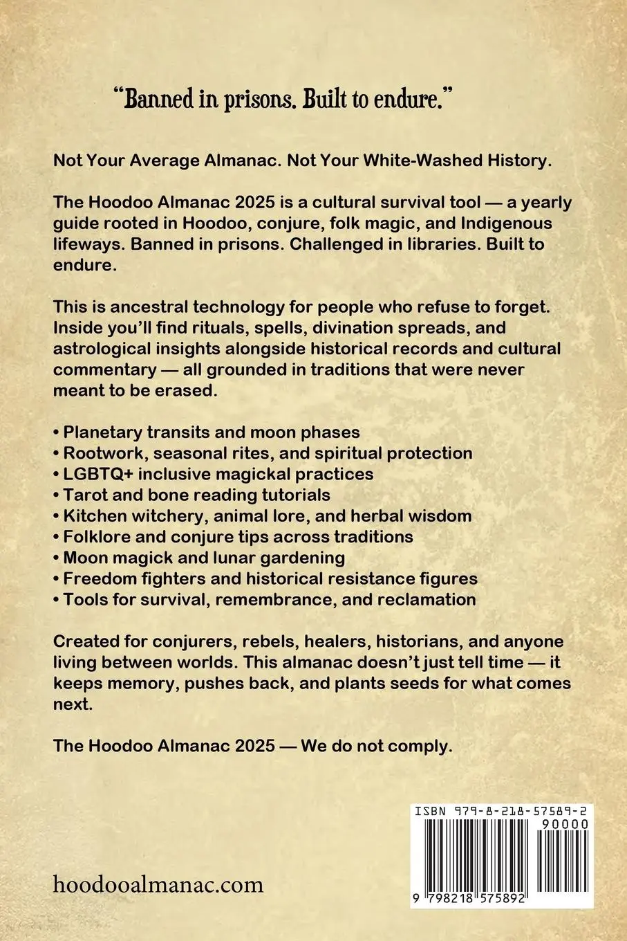 Rückseite: 9798218575892 | Hoodoo Almanac 2025 | Denise Alvarado (u. a.) | Taschenbuch | Englisch