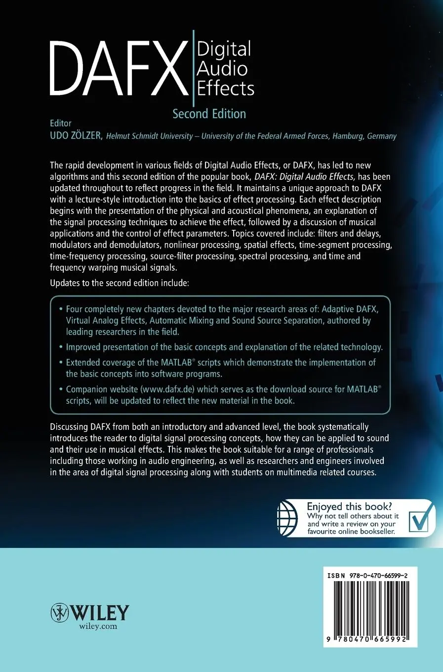 Rückseite: 9780470665992 | DAFX | Digital Audio Effects | Udo Zölzer | Buch | 624 S. | Englisch