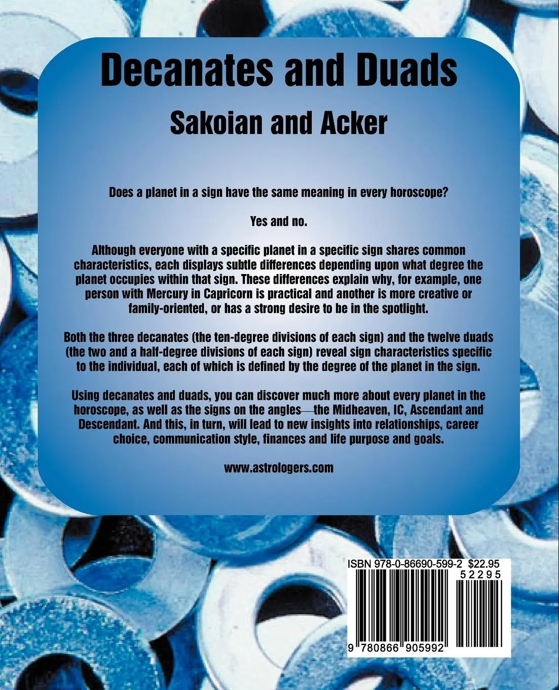 Rückseite: 9780866905992 | Decanates and Duads | Frances Sakoian (u. a.) | Taschenbuch | Englisch