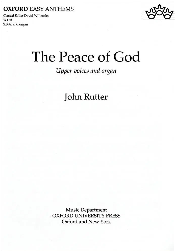 Cover: 9780193426092 | The Peace Of God | John Rutter | Noten | Oxford Easy Anthems | 1994