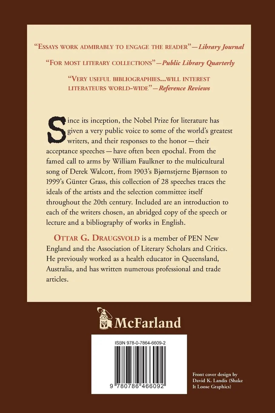 Rückseite: 9780786466092 | Nobel Writers on Writing | Ottar G. Draugsvold | Taschenbuch | 2011