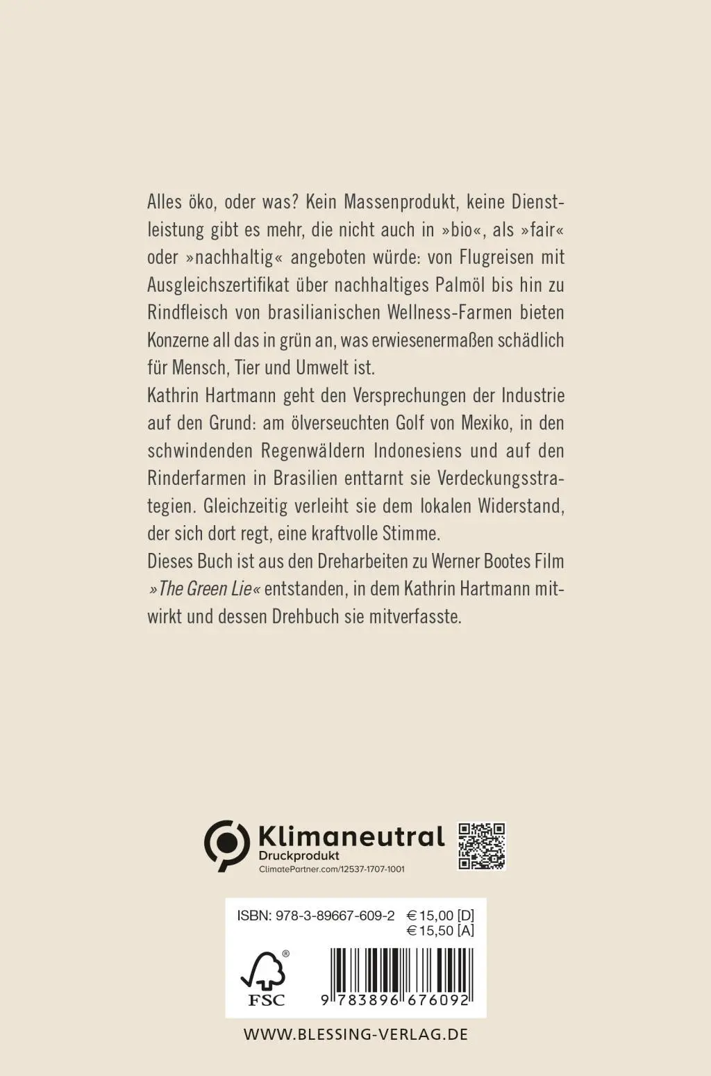 Bild: 9783896676092 | Die grüne Lüge | Weltrettung als profitables Geschäftsmodell | Buch