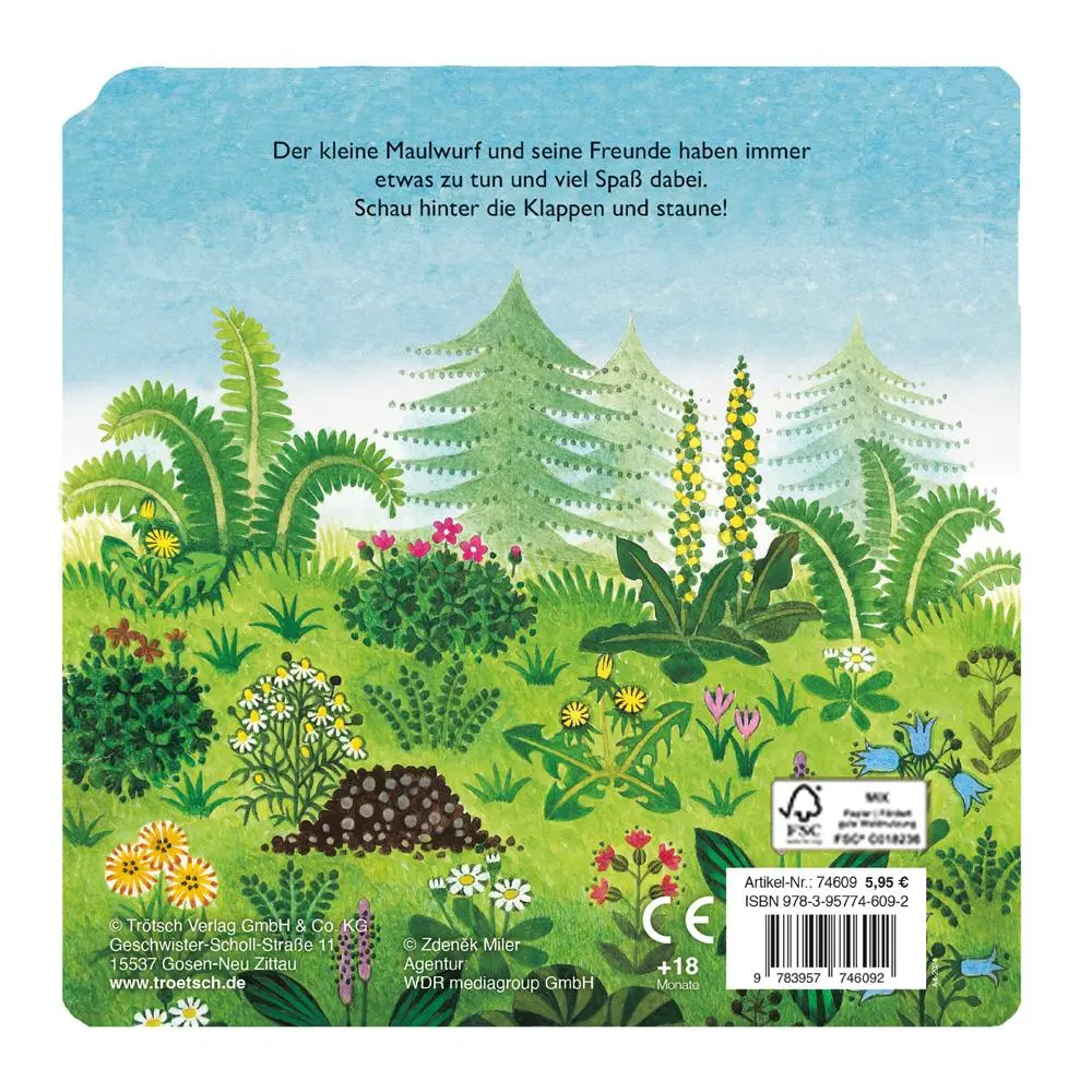 Rückseite: 9783957746092 | Registerbuch mit Klappen "Der kleine Maulwurf" | Buch | 8 S. | Deutsch