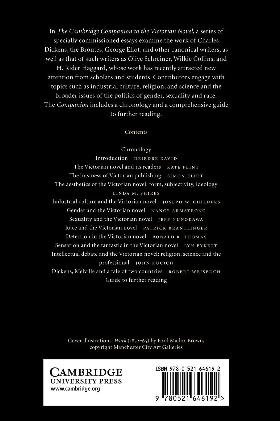 Rückseite: 9780521646192 | The Cambridge Companion to the Victorian Novel | Deirdre David (u. a.)