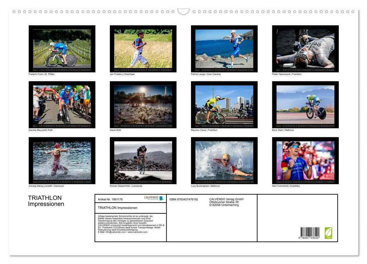 Bild: 9783457476192 | TRIATHLON Impressionen (Wandkalender 2026 DIN A2 quer), CALVENDO...