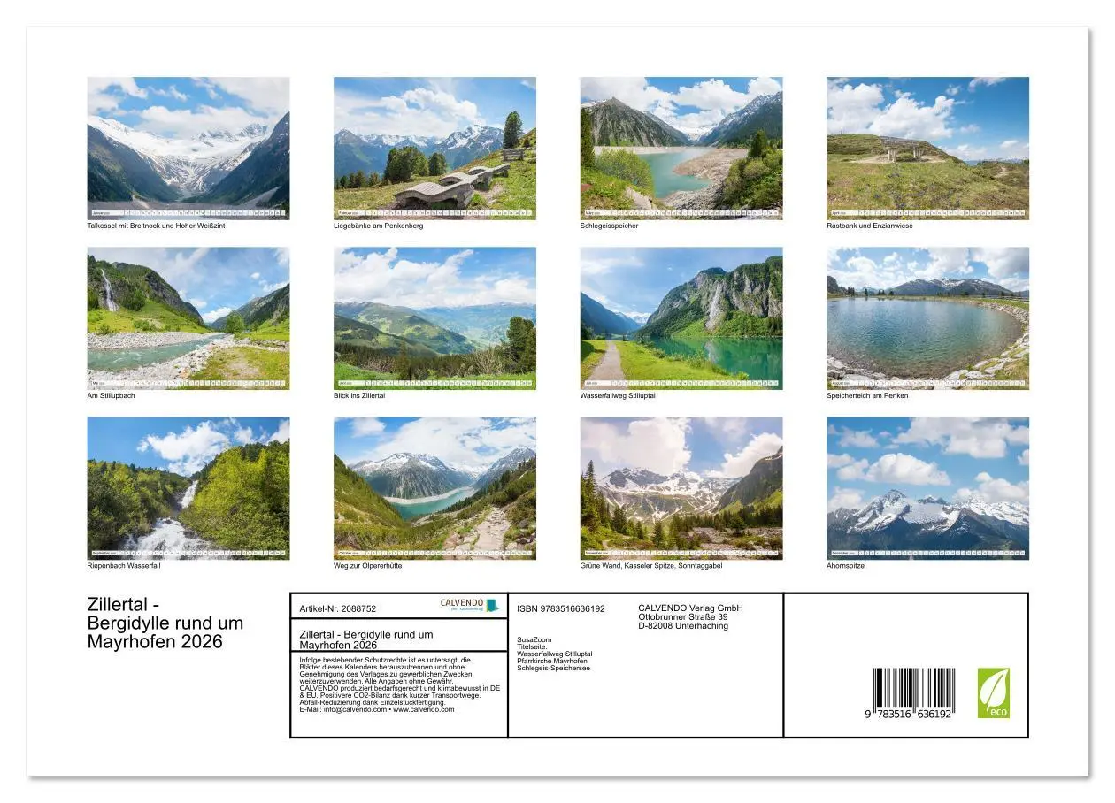 Bild: 9783516636192 | Zillertal - Bergidylle rund um Mayrhofen 2026 (hochwertiger Premium...