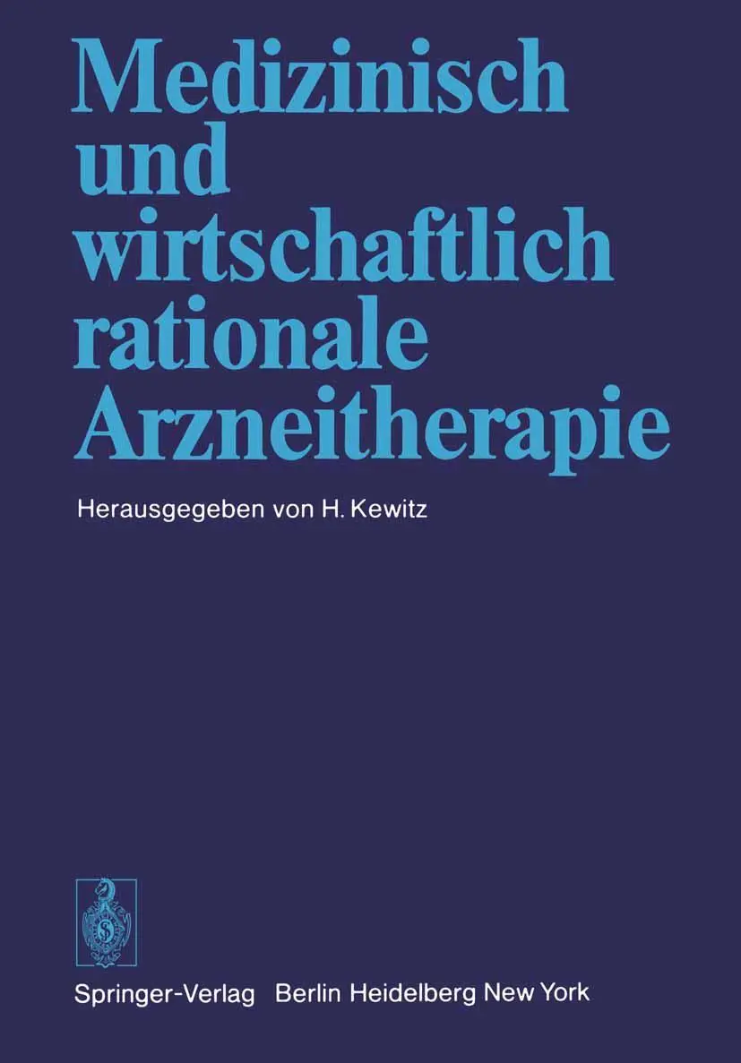 Cover: 9783540086192 | Medizinisch und wirtschaftlich rationale Arzneitherapie | H. Kewitz