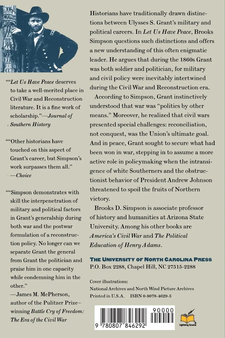 Rückseite: 9780807846292 | Let Us Have Peace | Brooks D. Simpson | Taschenbuch | Englisch | 1997