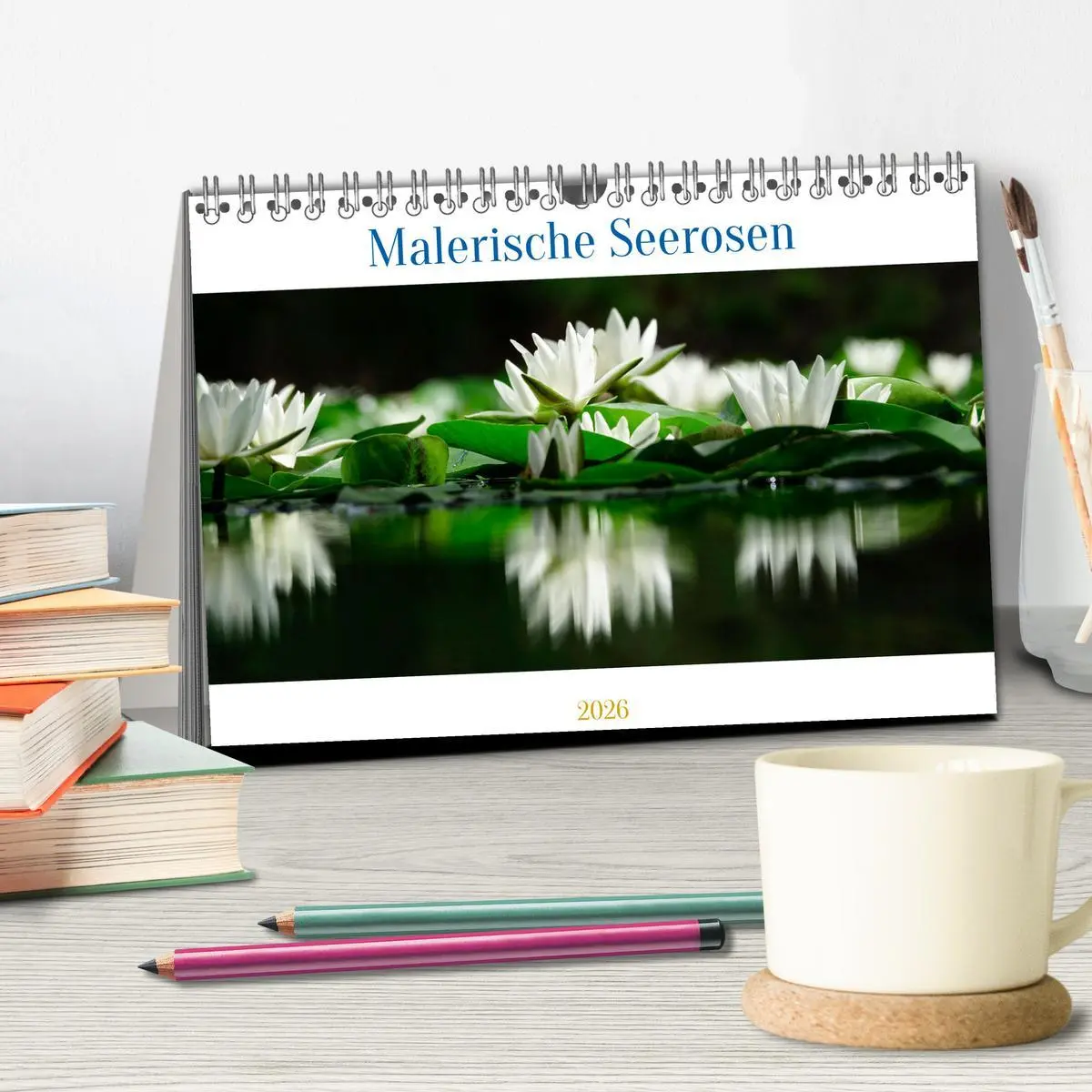 Bild: 9783457536292 | Malerische Seerosen (Tischkalender 2026 DIN A5 quer), CALVENDO...